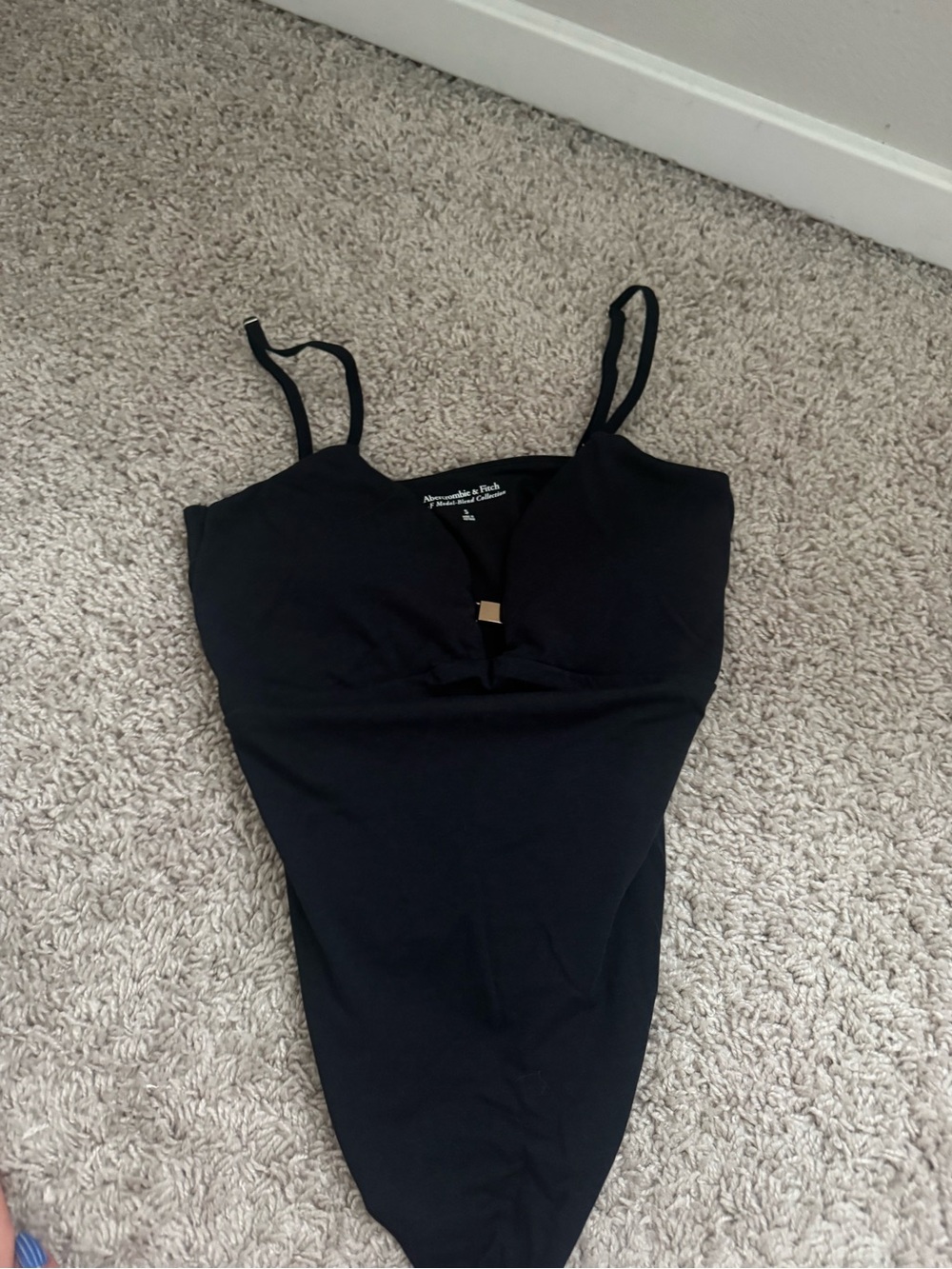 Abercrombie & Fitch Black Spaghetti-Strap Bodysuit